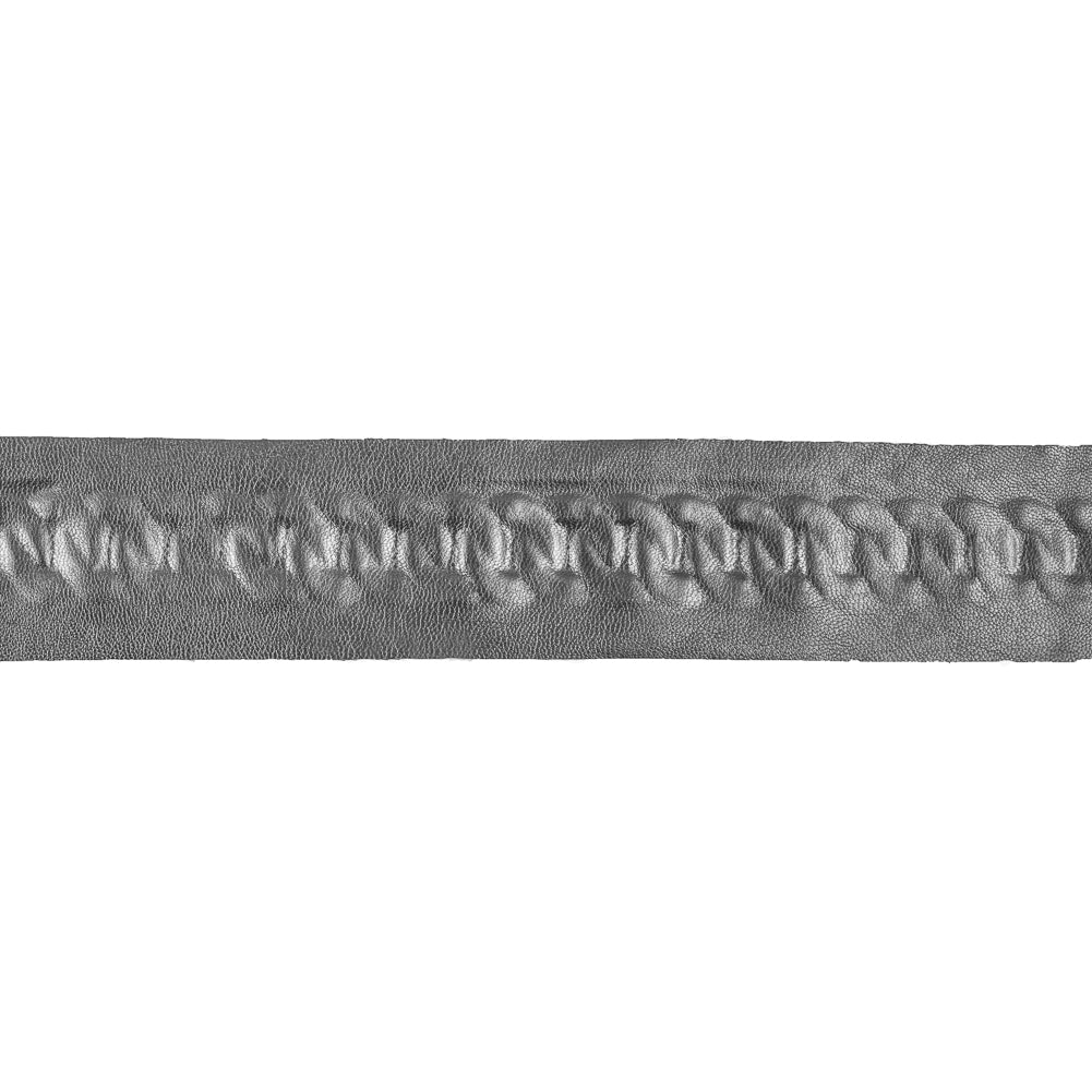 Italian Silver Chain-Link Embossed Faux Leather - 1.75
