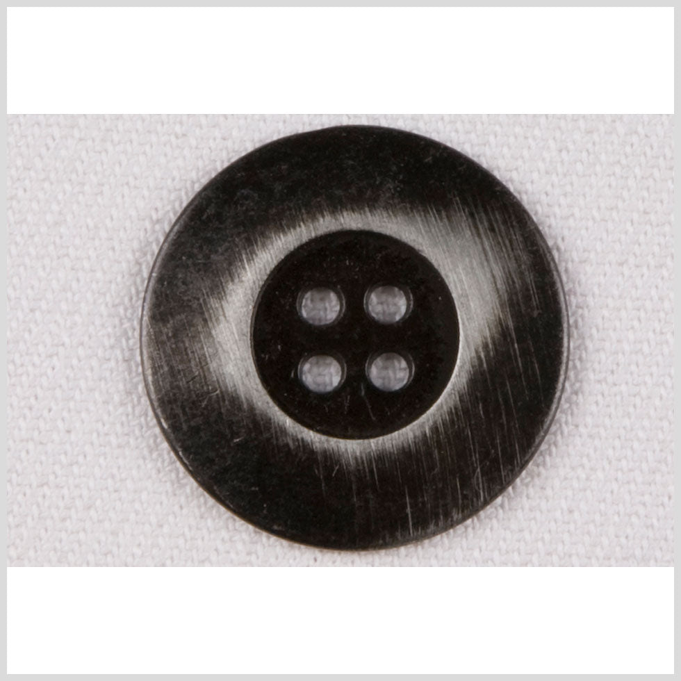 Metal 4-Hole Button - 40L/25.5mm - Gunmetal Flat Rim with Distressed Streaks - Joann Fabrics