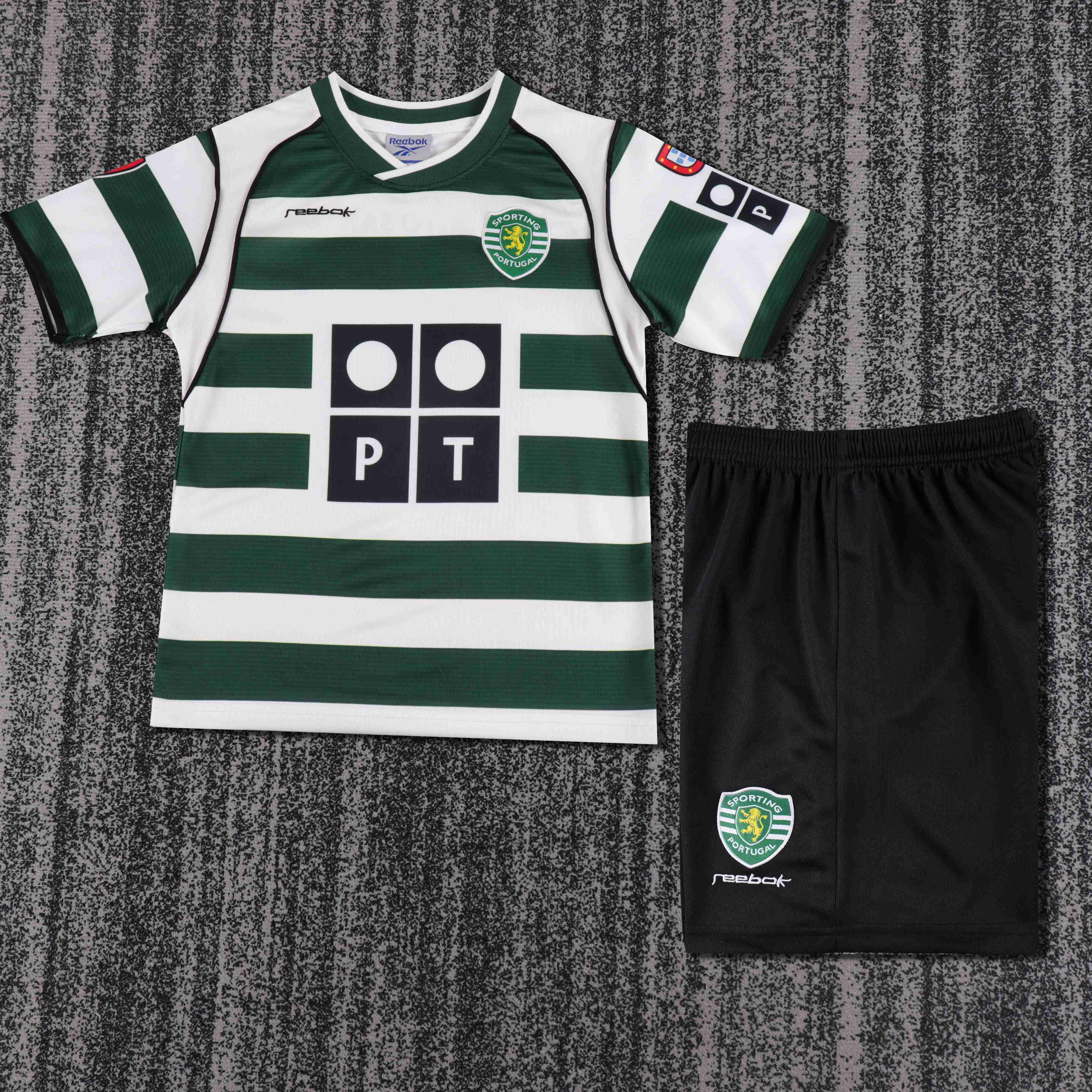2001-2003 Retro Sporting Lisbon Home Football Jersey Shirt 1:1 Thai Quality Kids Size
