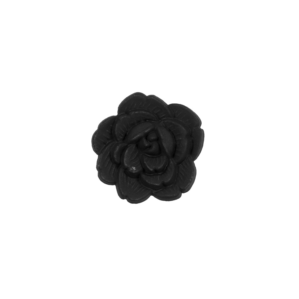 Italian Black Flower Shank Back Button - 24L/15mm - Joann Fabrics