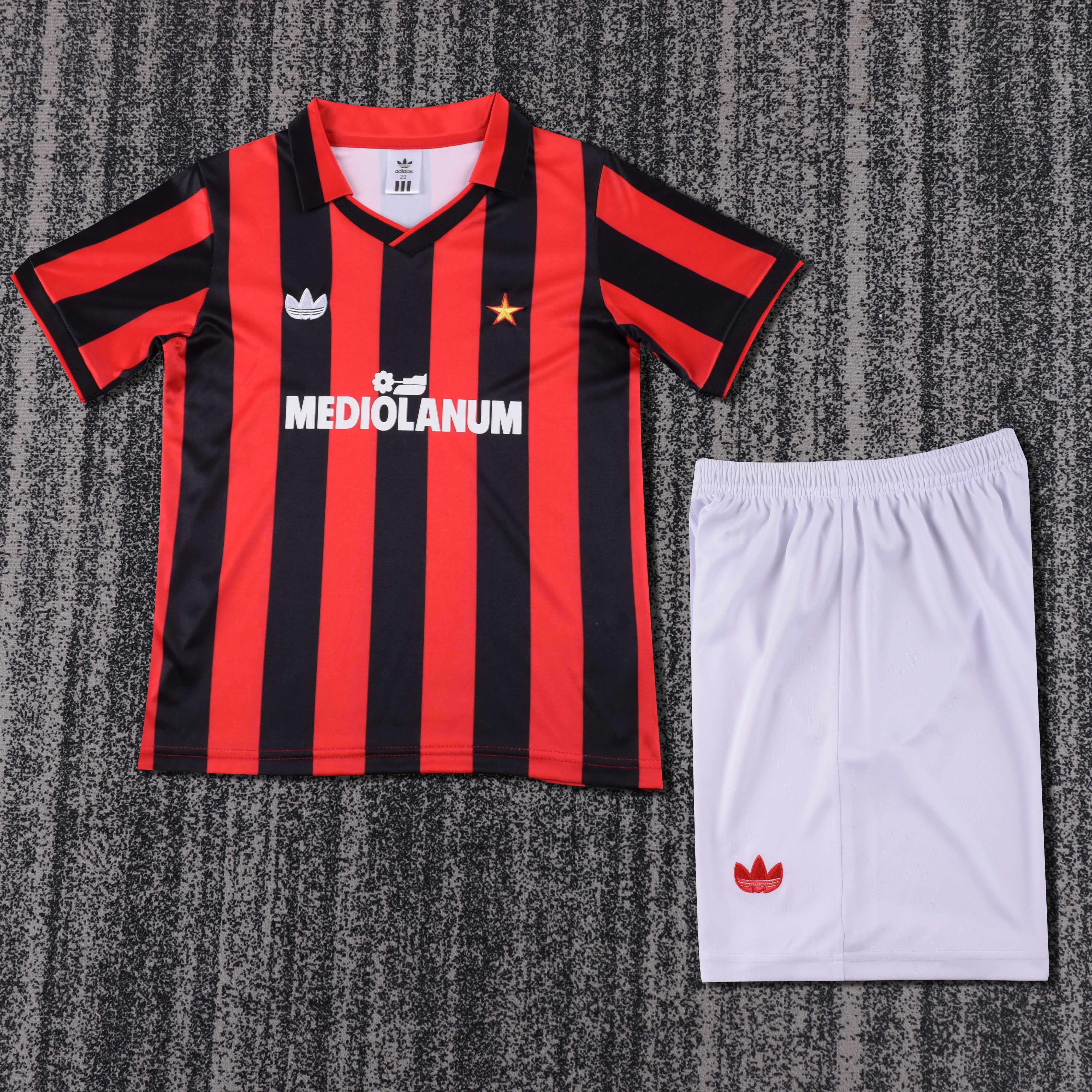 1990-1991 Retro AC Milan Home Football Shirt 1:1 Thai Quality Kids Size