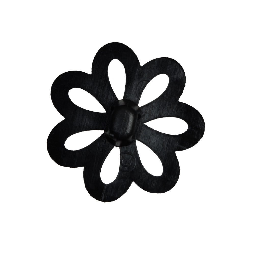 Italian Black Flower Plastic Shank Back Button - 40L/25mm - Joann Fabrics