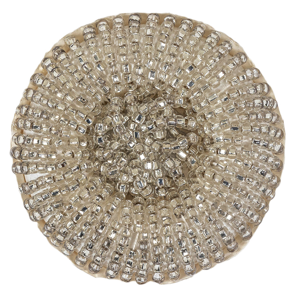 Vintage Silver Seed Beaded Shank Back Button - 66L/42mm - Joann Fabrics