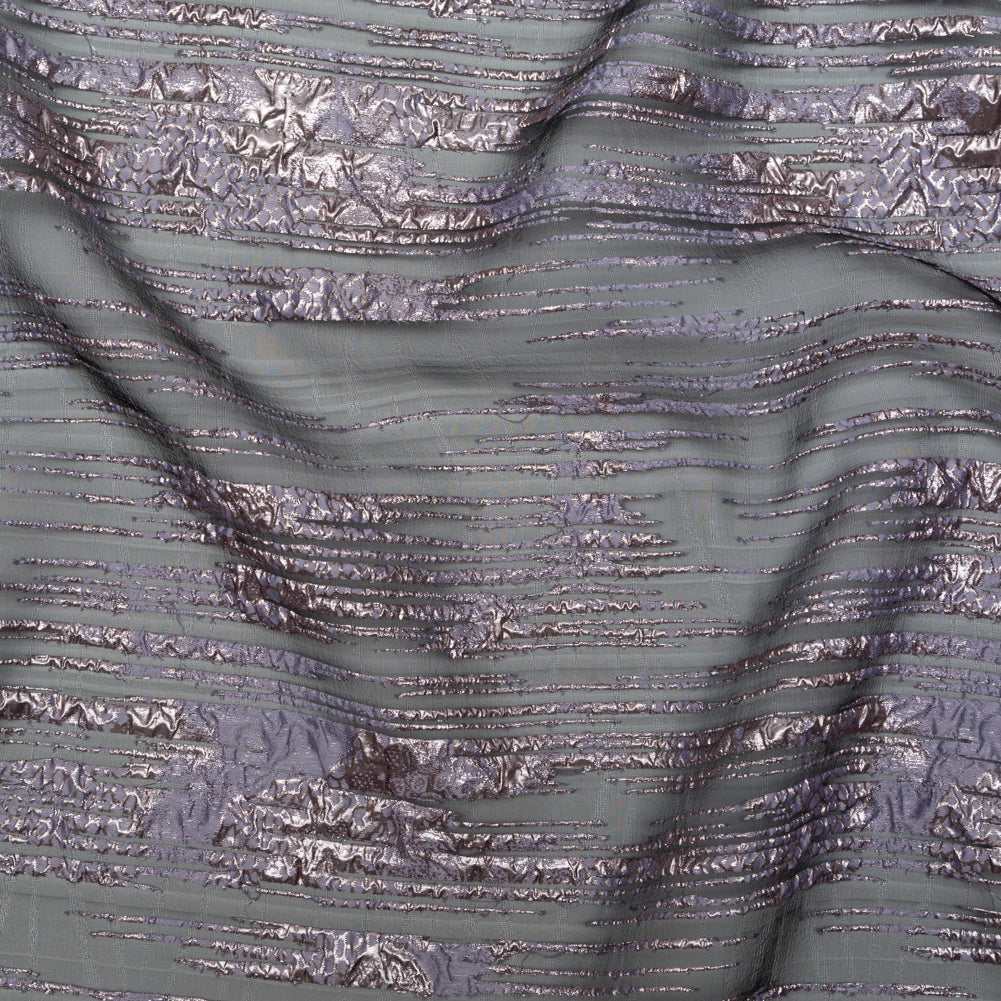 Metallic Wisteria and Black Luxury Striated Burnout Brocade - Joann Fabrics