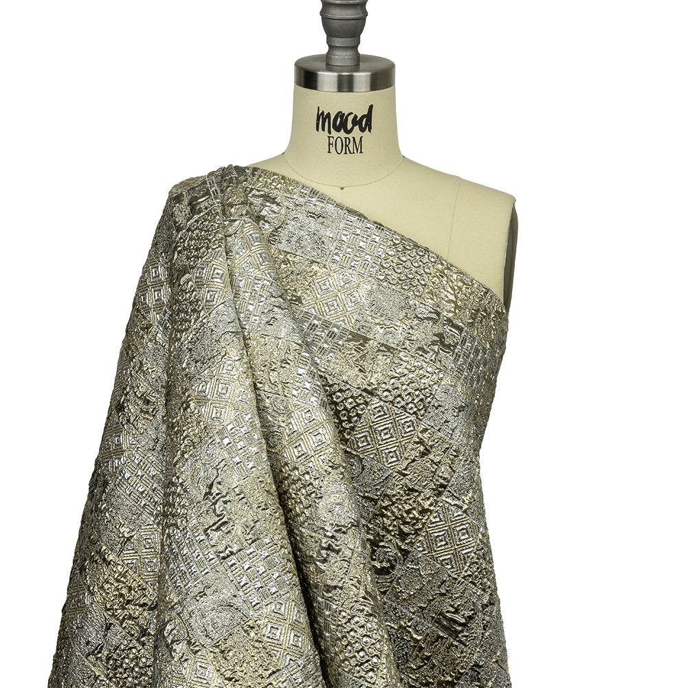 Metallic Silver Plate and GoldFinch Patchwork Luxury Brocade - Joann Fabrics