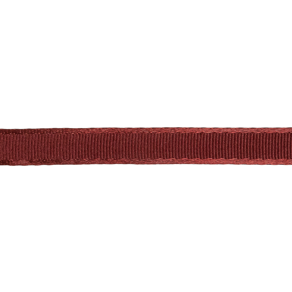 Wine Satin-Edged Grosgrain Ribbon - 0.375