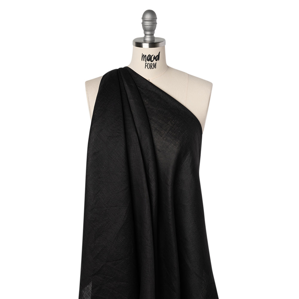 Plain Dyed Lightweight Linen Woven - Black - Famous Australian Designer Deadstock - Joann Fabrics