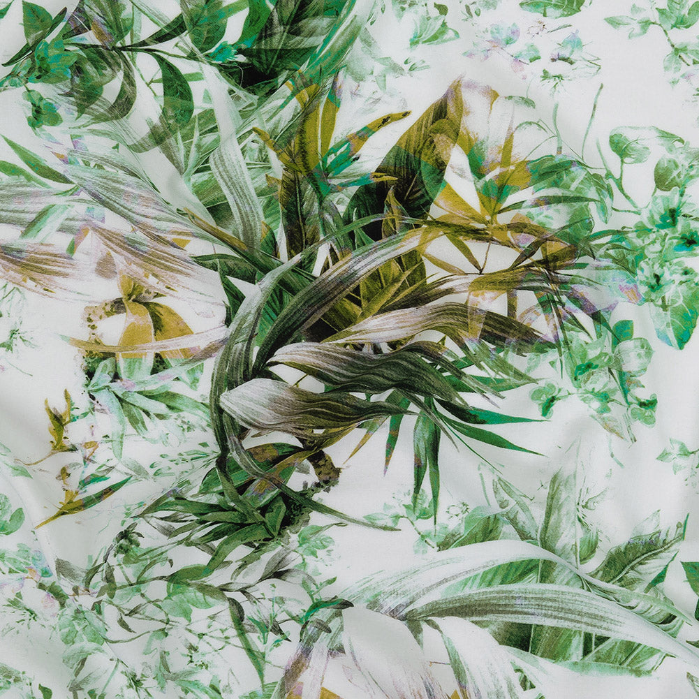 Organic Viscose Batiste - Green and Yellow Tropical Oasis - Loreto Collection - Joann Fabrics