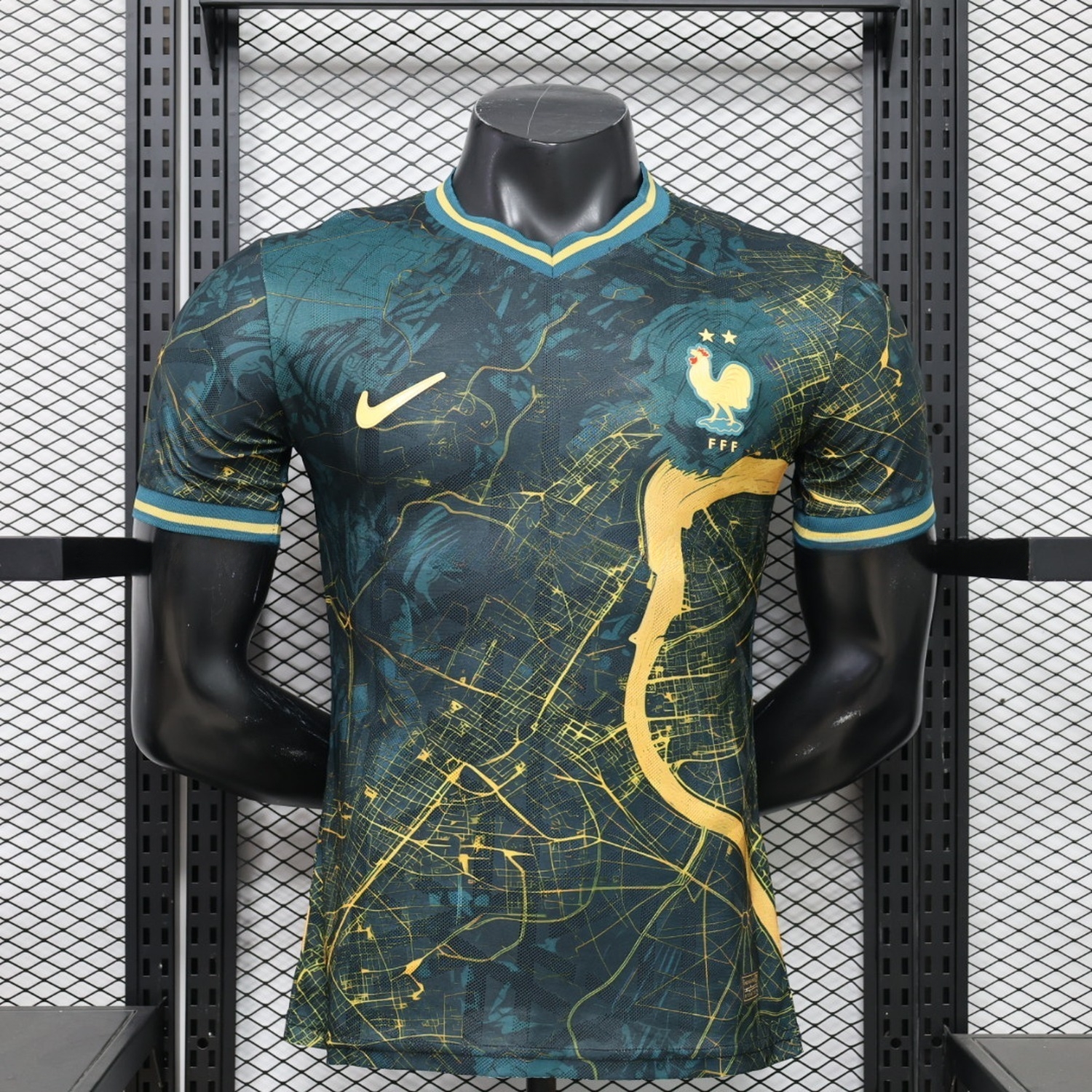 France 2026 Teal Gold Special Jersey - Player Version - UnitedFutballJersey