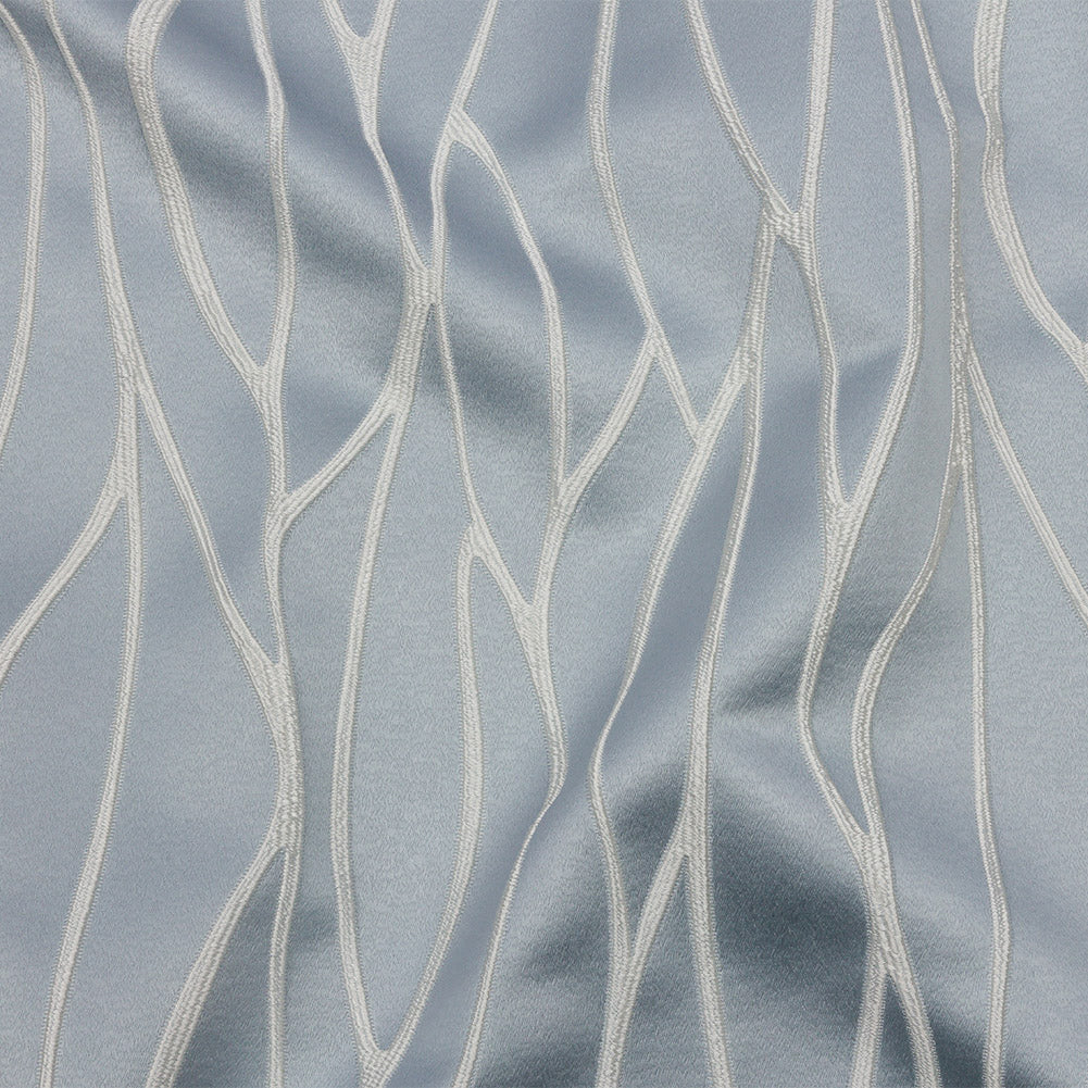 Satin-Faced Drapery Jacquard - Wedgewood Rippling Lines - British Imported - Joann Fabrics