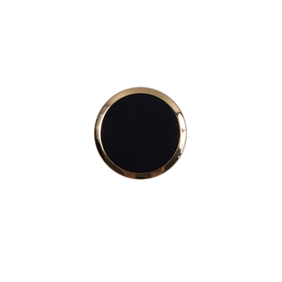 Italian Black and Gold Plastic Shank-Back Button - 20L/12.5mm - Joann Fabrics