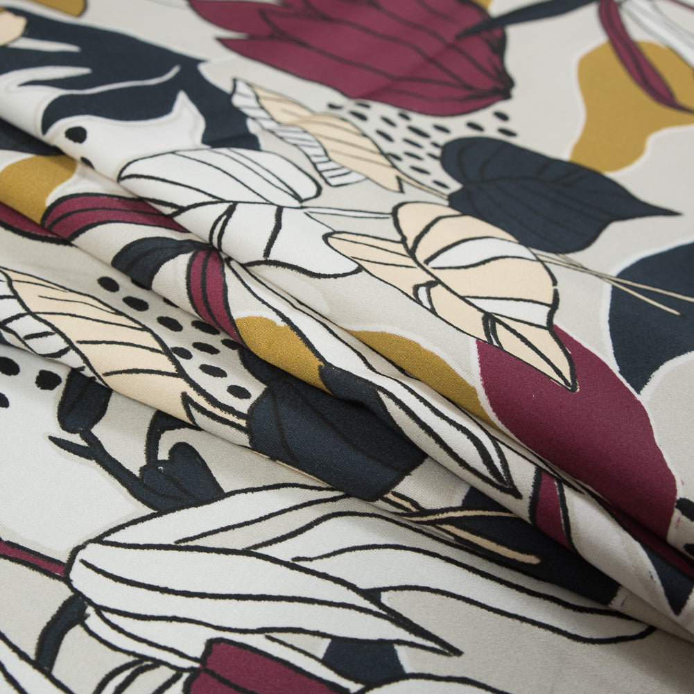Stretch Cotton Sateen - Red Plum Floral - Pushing Up Daisies Print - Mood Exclusive Avenable Collection - Joann Fabrics