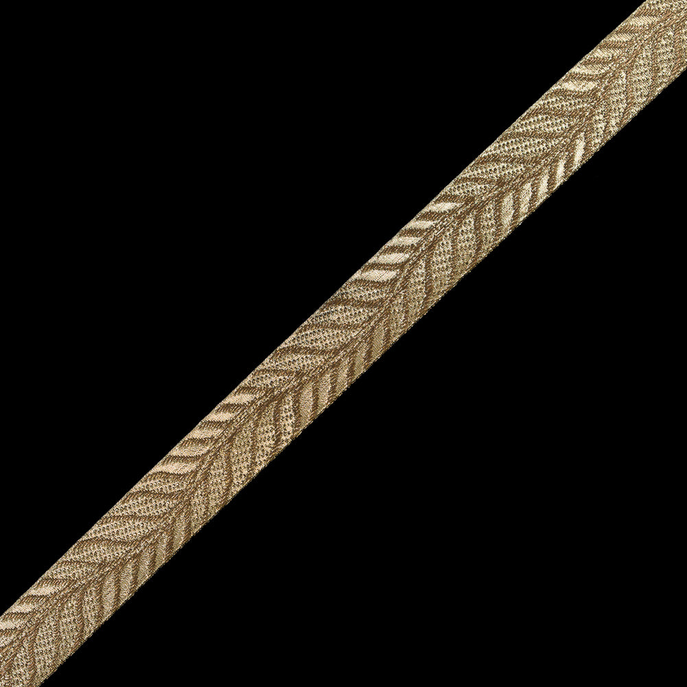 Gold Metallic Jacquard Ribbon - 1