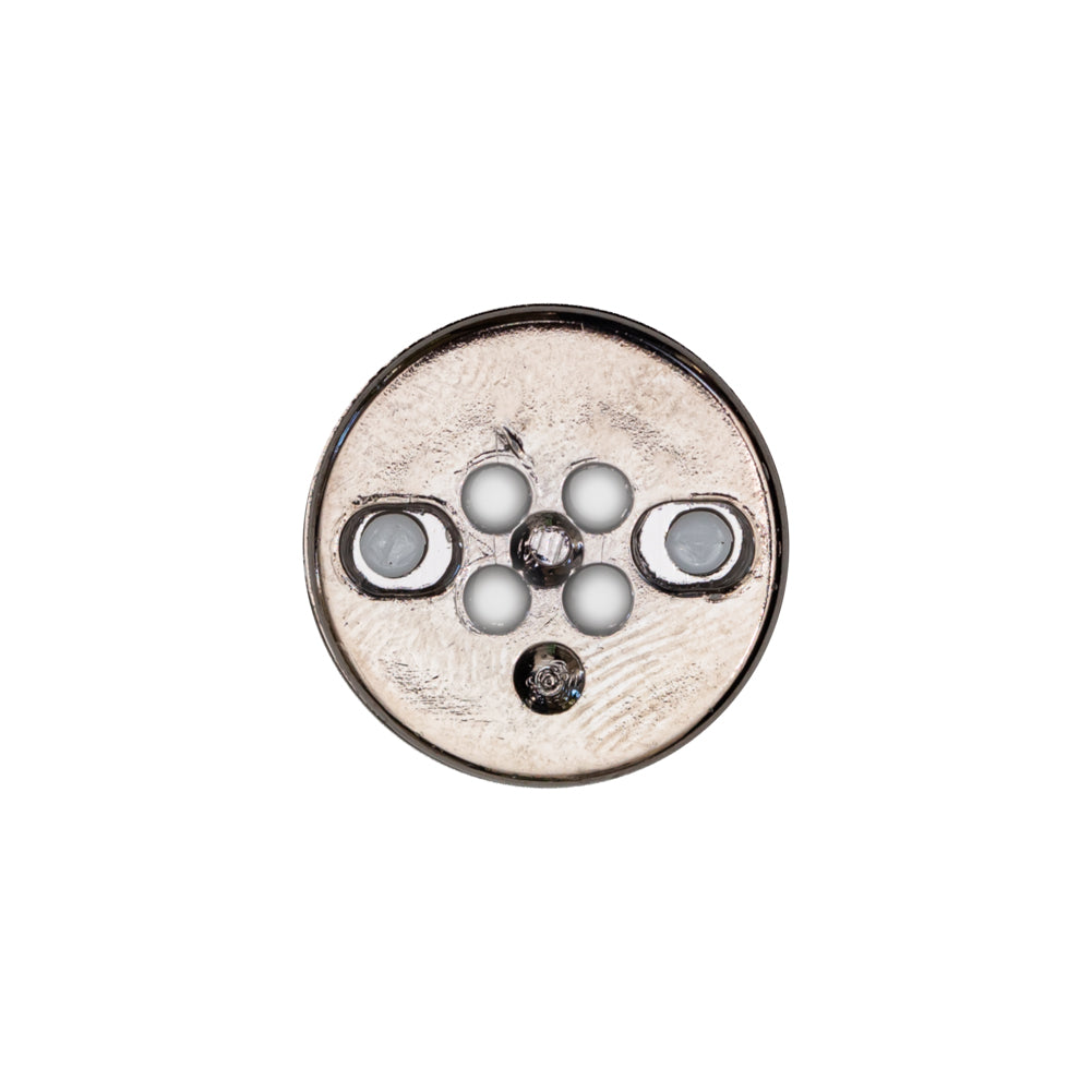 Italian White and Gunmetal 4-Hole 2-Piece Button - 30L/19mm - Joann Fabrics