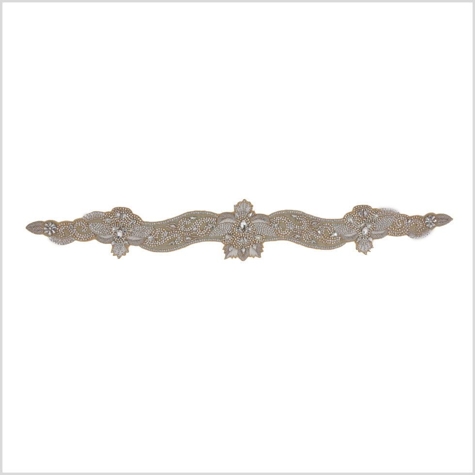 Silver/Warm Beige Rhinestone Neck Applique - Joann Fabrics