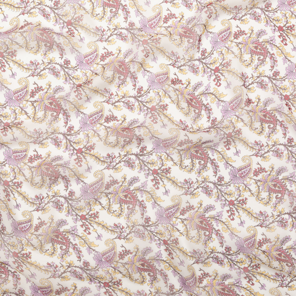 Elderberry, Solar Yellow and Sugar Swizzle Paisley Silk Chiffon - Joann Fabrics