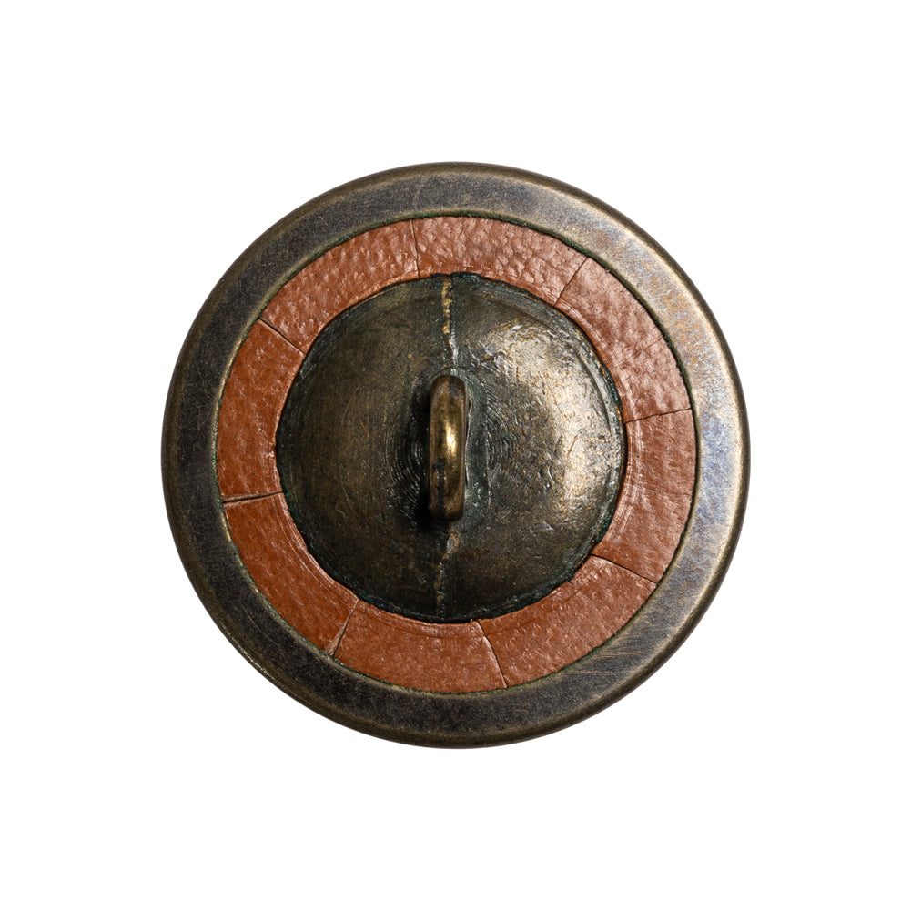 Light Brown and Gunmetal Domed Leather Shank Back Button - 40L/25.5mm - Joann Fabrics
