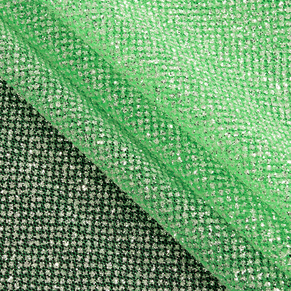 Tulle with Metallic Platinum Glitter - Neon Green - Platina Collection - Joann Fabrics