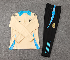 2024-2025 Argentina Half-Pull Training Suit Khaki Jersey Set