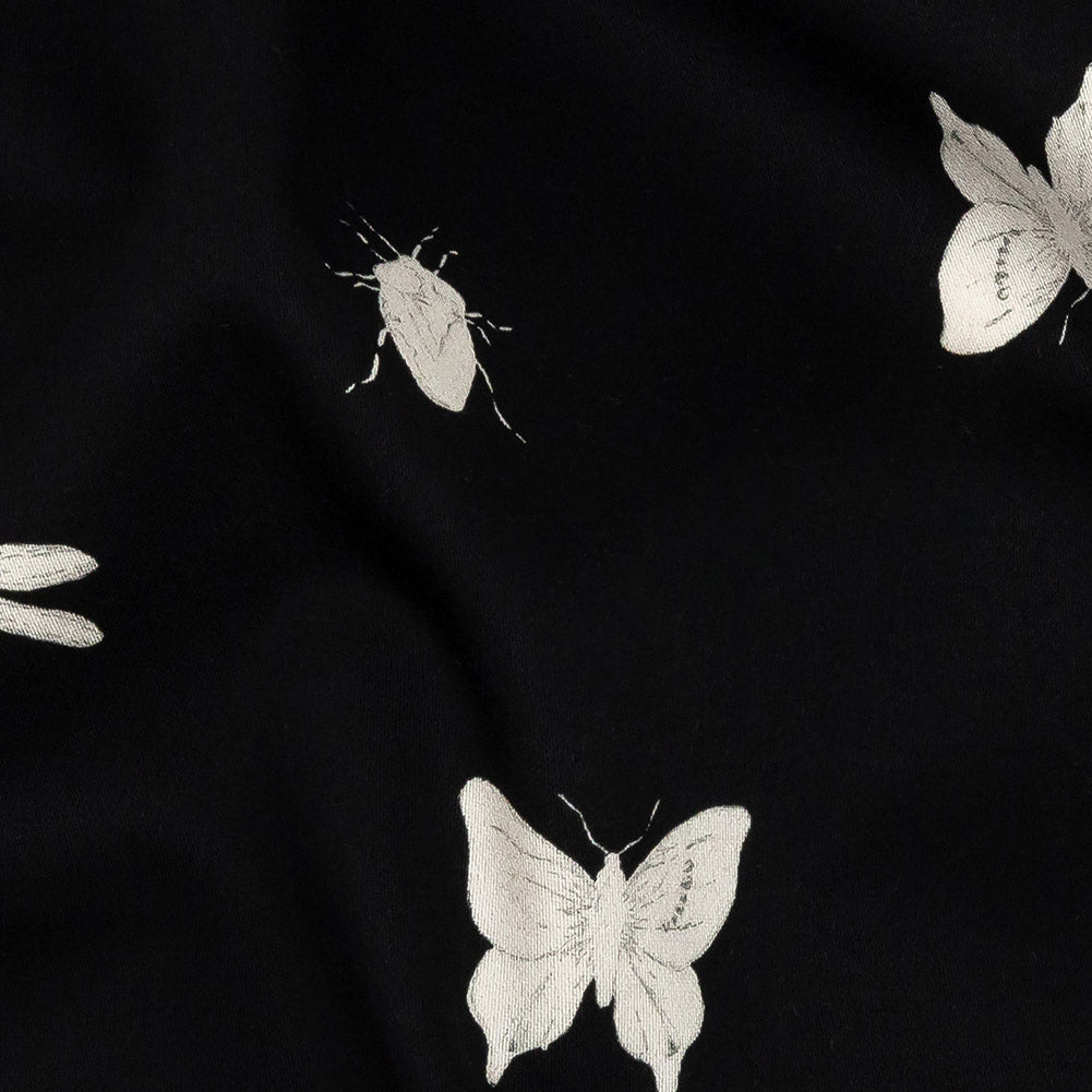 Mood Exclusive Black Porchlight Entomology Stretch Cotton Sateen - Joann Fabrics