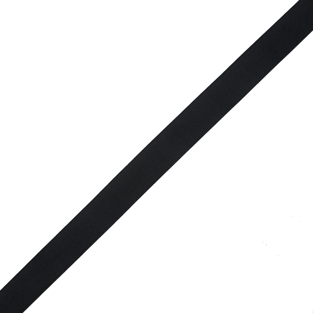 Black Single Face Silk Satin Ribbon - 1