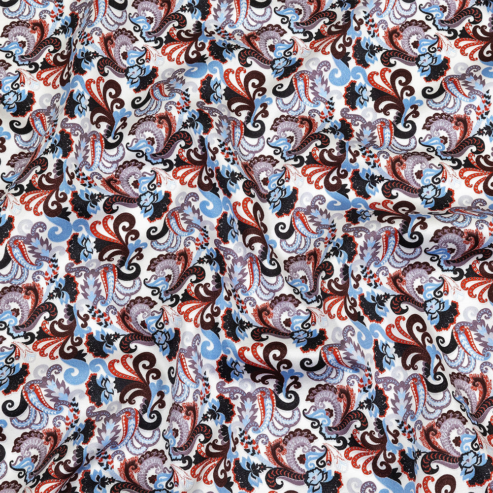 Poinciana, Baby Blue and Misty Lilac Paisley Cotton Sateen - Joann Fabrics