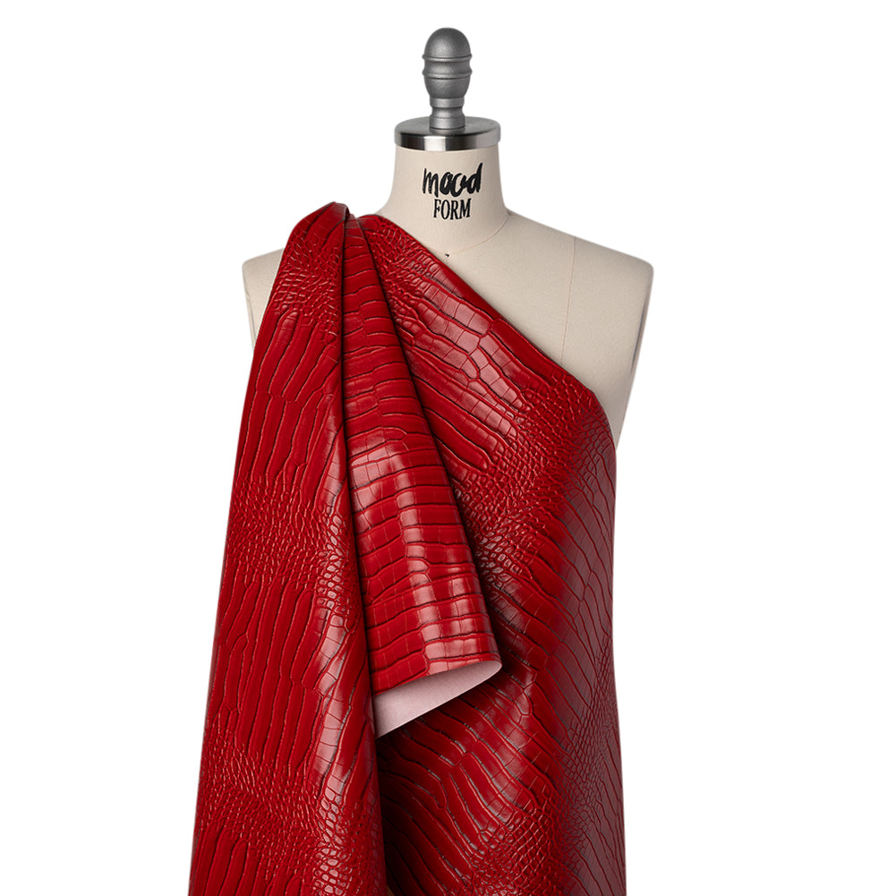 Crocodile Faux Leather Vinyl - Red - Kristin Collection - Joann Fabrics