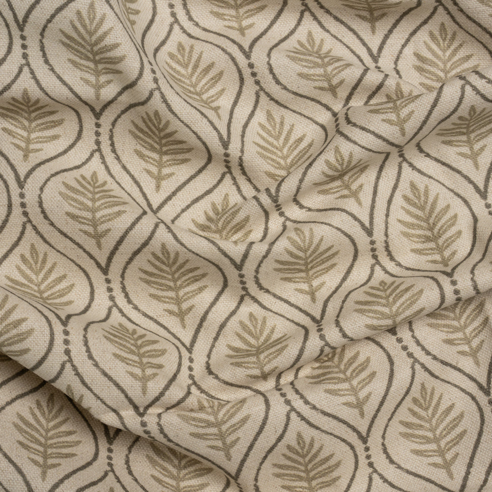 Cotton and Linen Canvas Print - Sand Leaf Motif - British Imported - Joann Fabrics