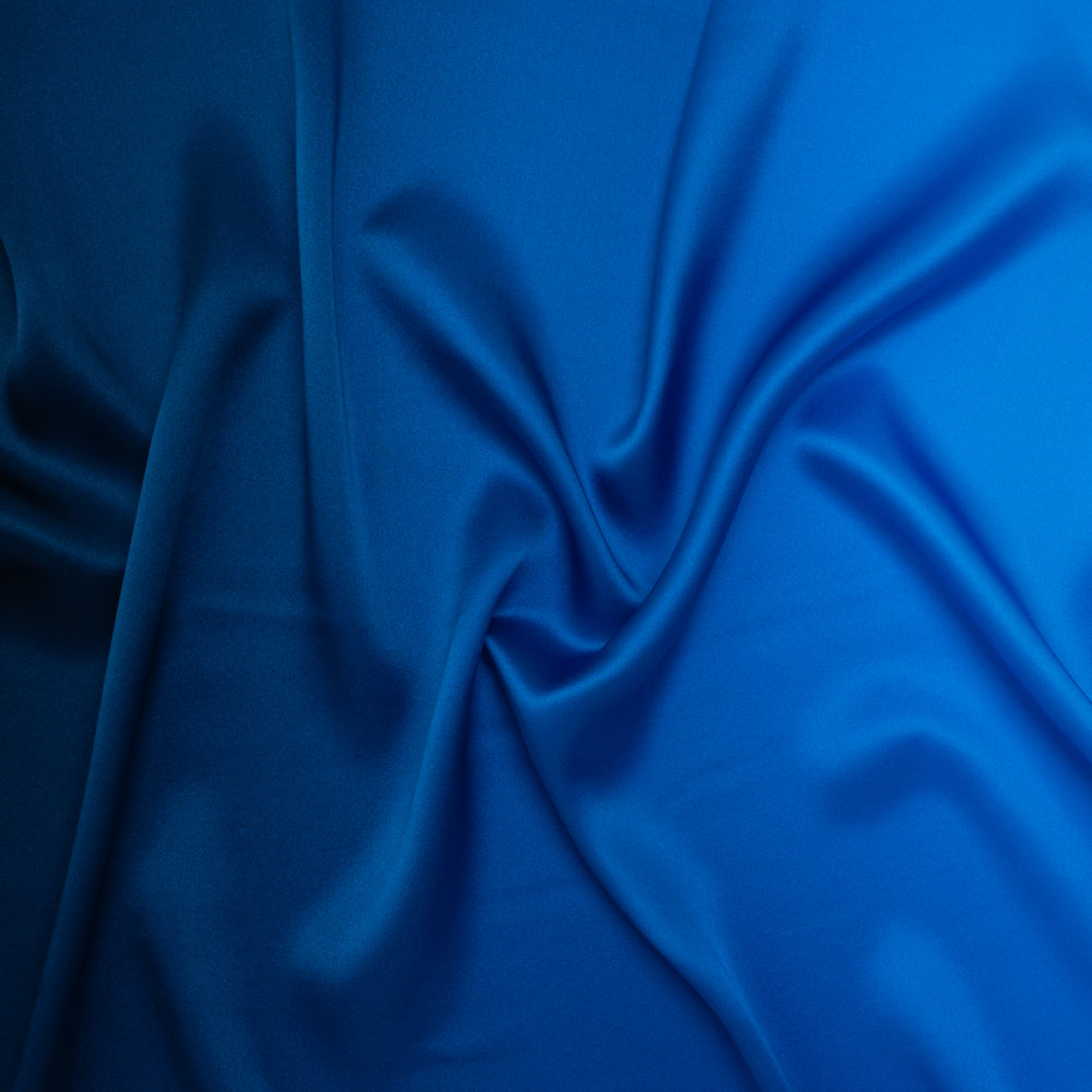 Silk Charmeuse Print 16MM, Made in Italy - Sky Blue, Bright Blue and Navy Ombre - Joann Fabrics
