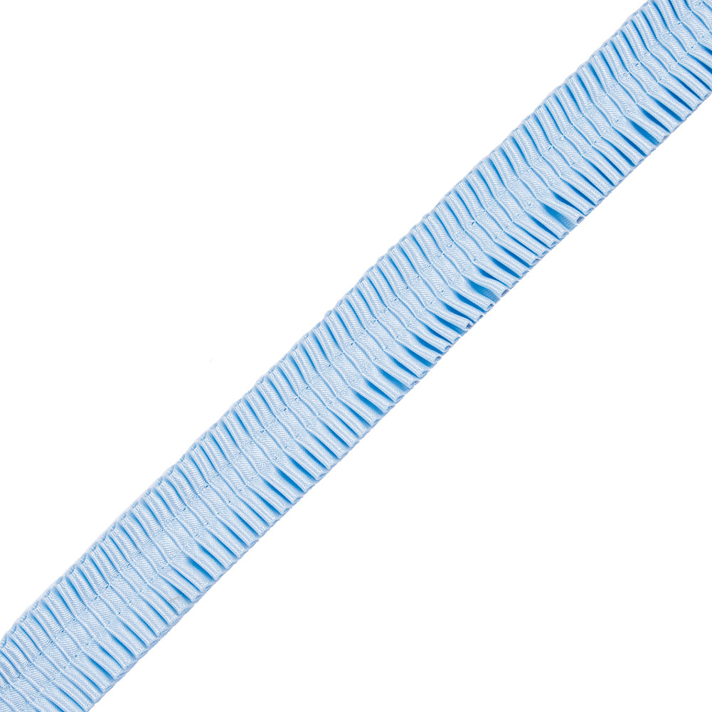Italian Sky Blue Deep Knife Pleated Trimming - 1