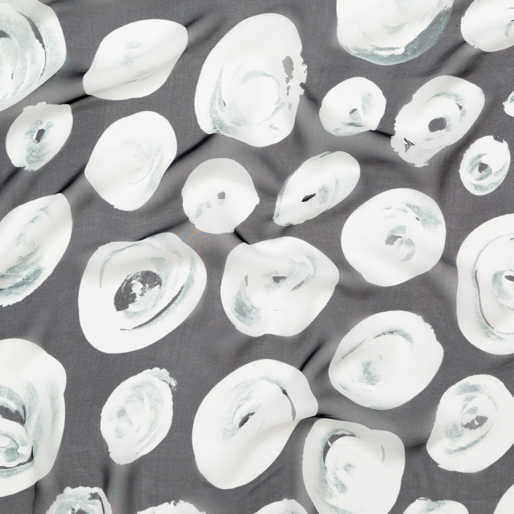 Black and White Rosy Silk Chiffon - Joann Fabrics