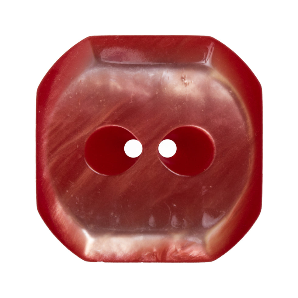 Square Plastic 2-Hole Button with Cut Corners Made in Italy - 54L/34mm - Red Shimmer - Joann Fabrics
