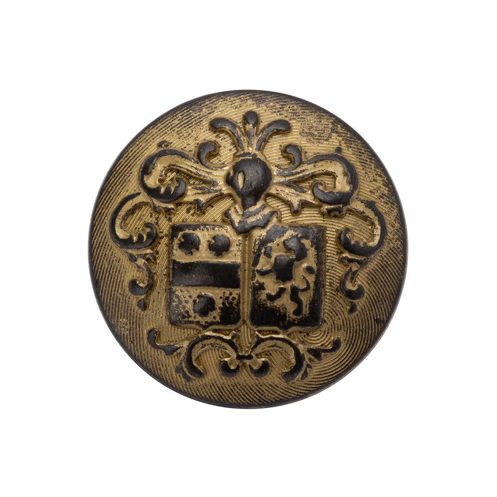 Metal Shank Back Button - 40L/25.5mm - Distressed Gold Crest - Joann Fabrics