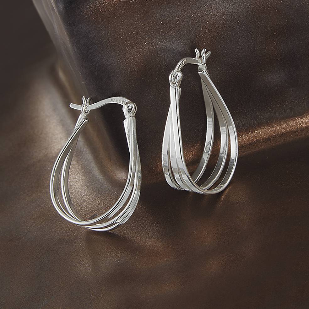 Sterling Triple Hoop Earrings - Northstyle Catalog