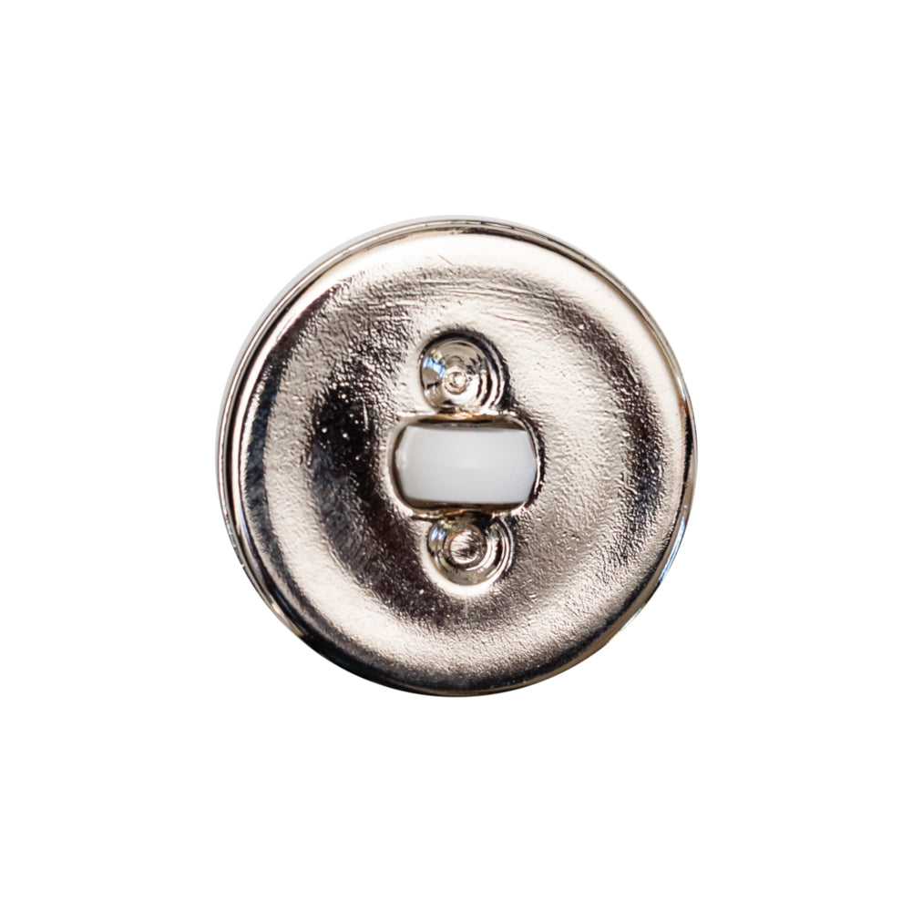 Italian White and Silver Round 2-Piece Shank Back Button - 36L/23mm - Joann Fabrics