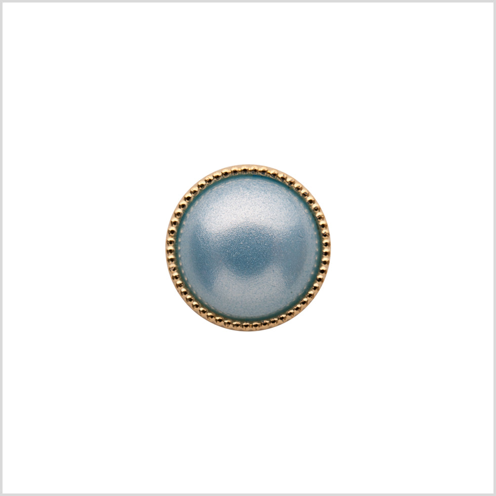 Italian Light Blue/Gold Shank Back Button - 18L/11.5mm - Joann Fabrics