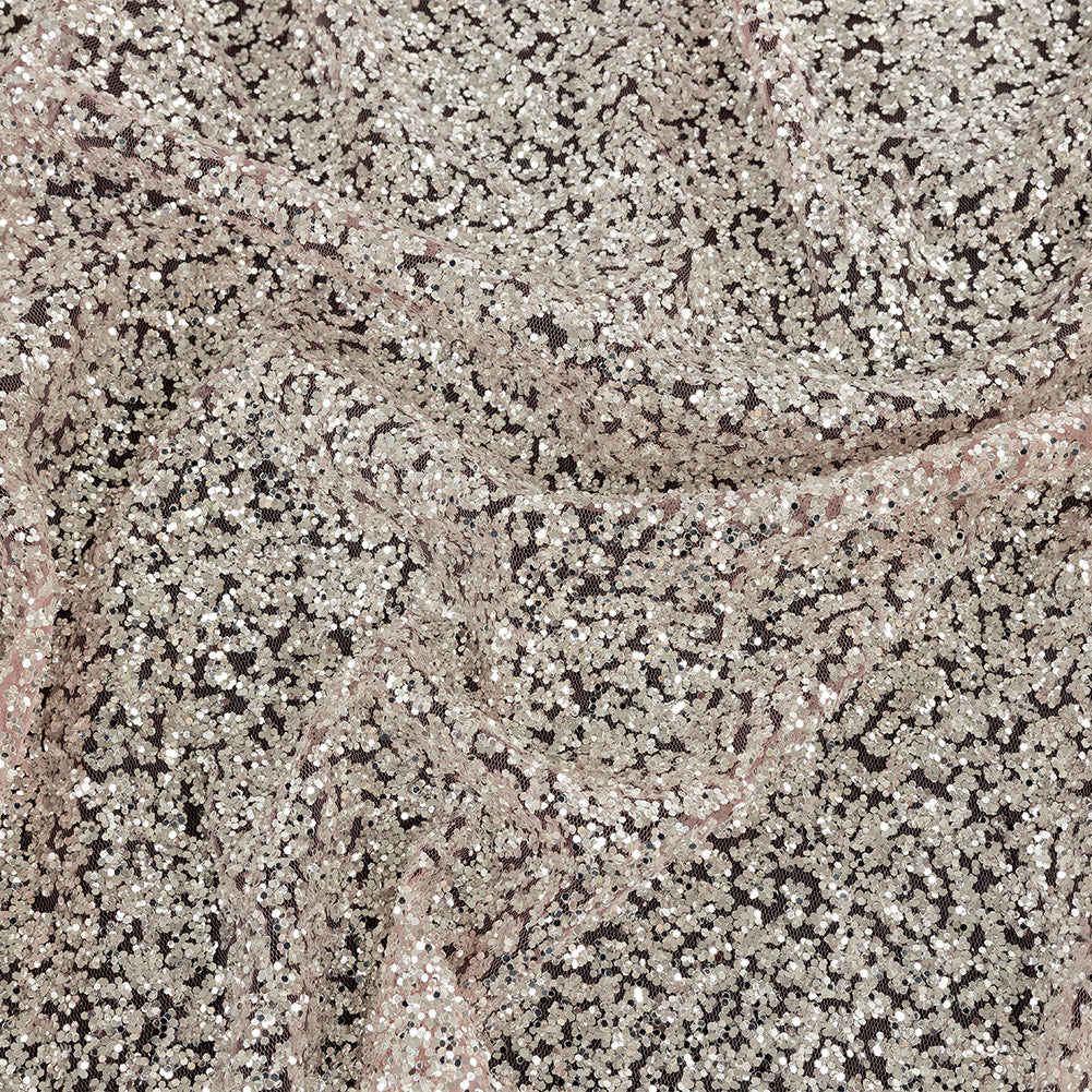 Tulle with Glitter Clusters - Dusty Rose with Platinum - Eminence Collection - Joann Fabrics
