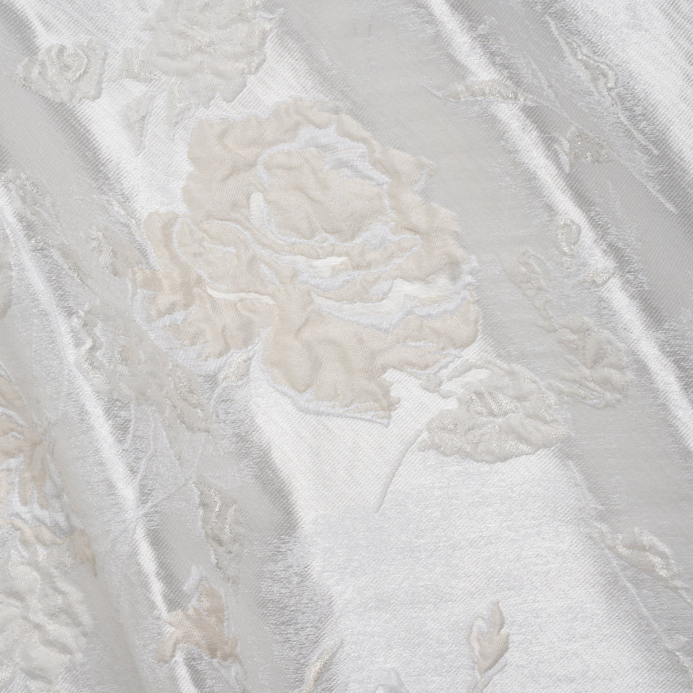 Metallic Luxury Brocade - White Tonal Floral - Joann Fabrics