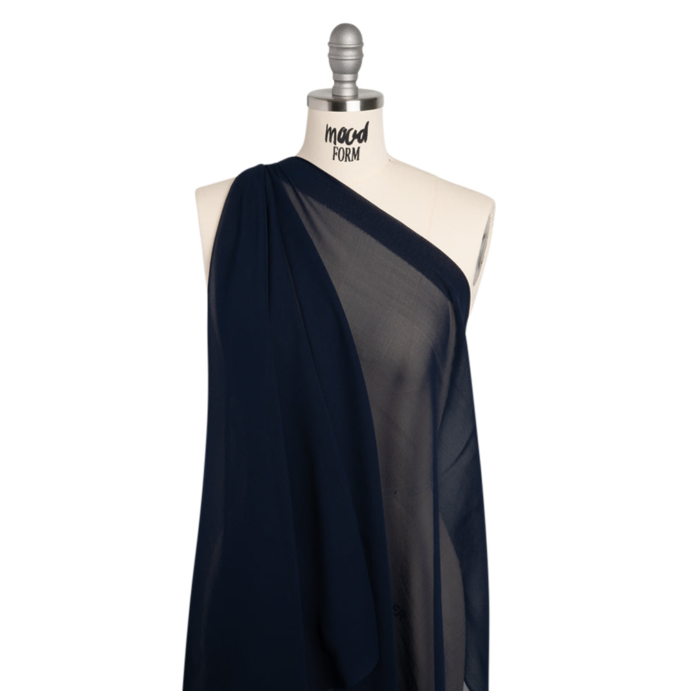 Silk Georgette - Navy Blue - Designer Deadstock - Joann Fabrics