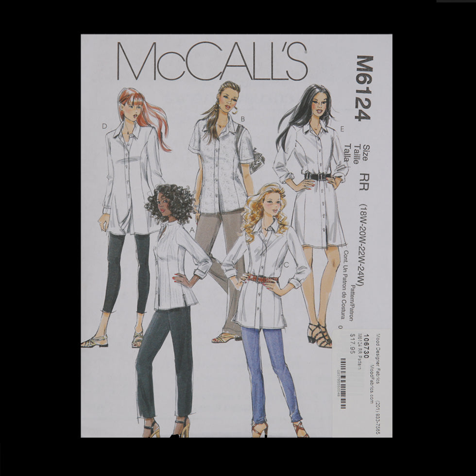 McCall's Shirt Pattern M6124 Size RR - Joann Fabrics