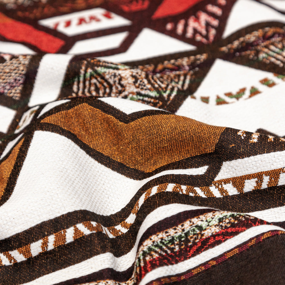 Brown and White Geometric Cotton Woven - Joann Fabrics
