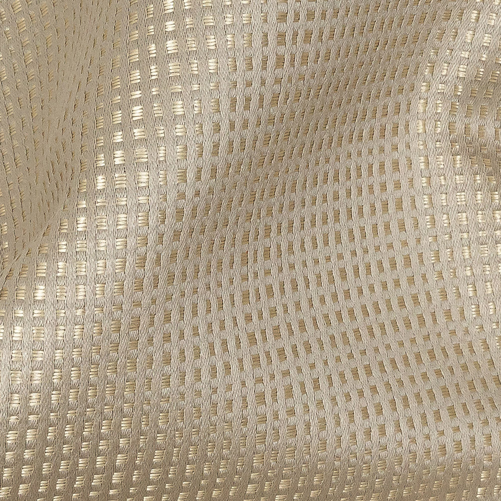 Satin-Faced Jacquard - Taupe Little Squares - British Imported - Joann Fabrics