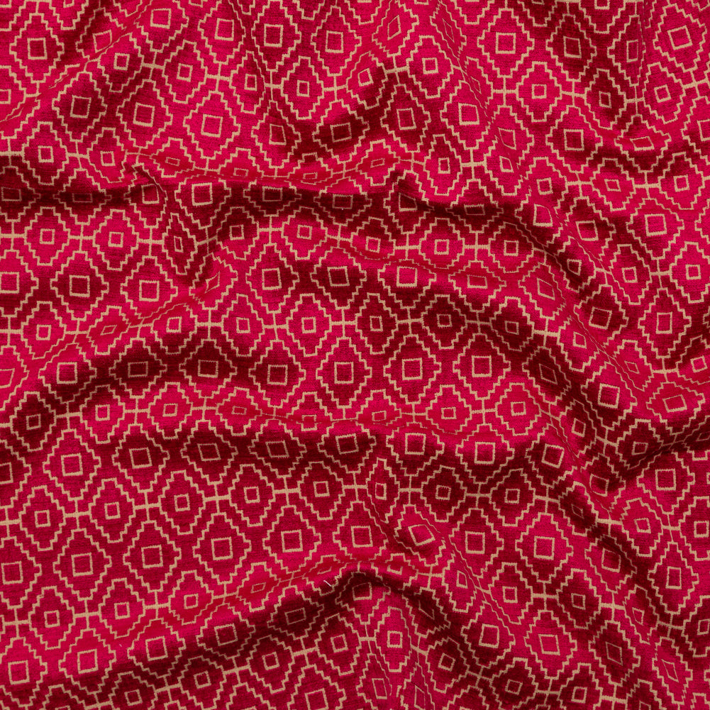 Chenille Jacquard - Raspberry Diamond Geometric - British Imported - Joann Fabrics