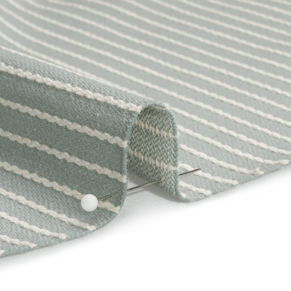 Cotton and Polyester Woven - Seafoam Tactile Chalk Stripes - British Imported - Joann Fabrics