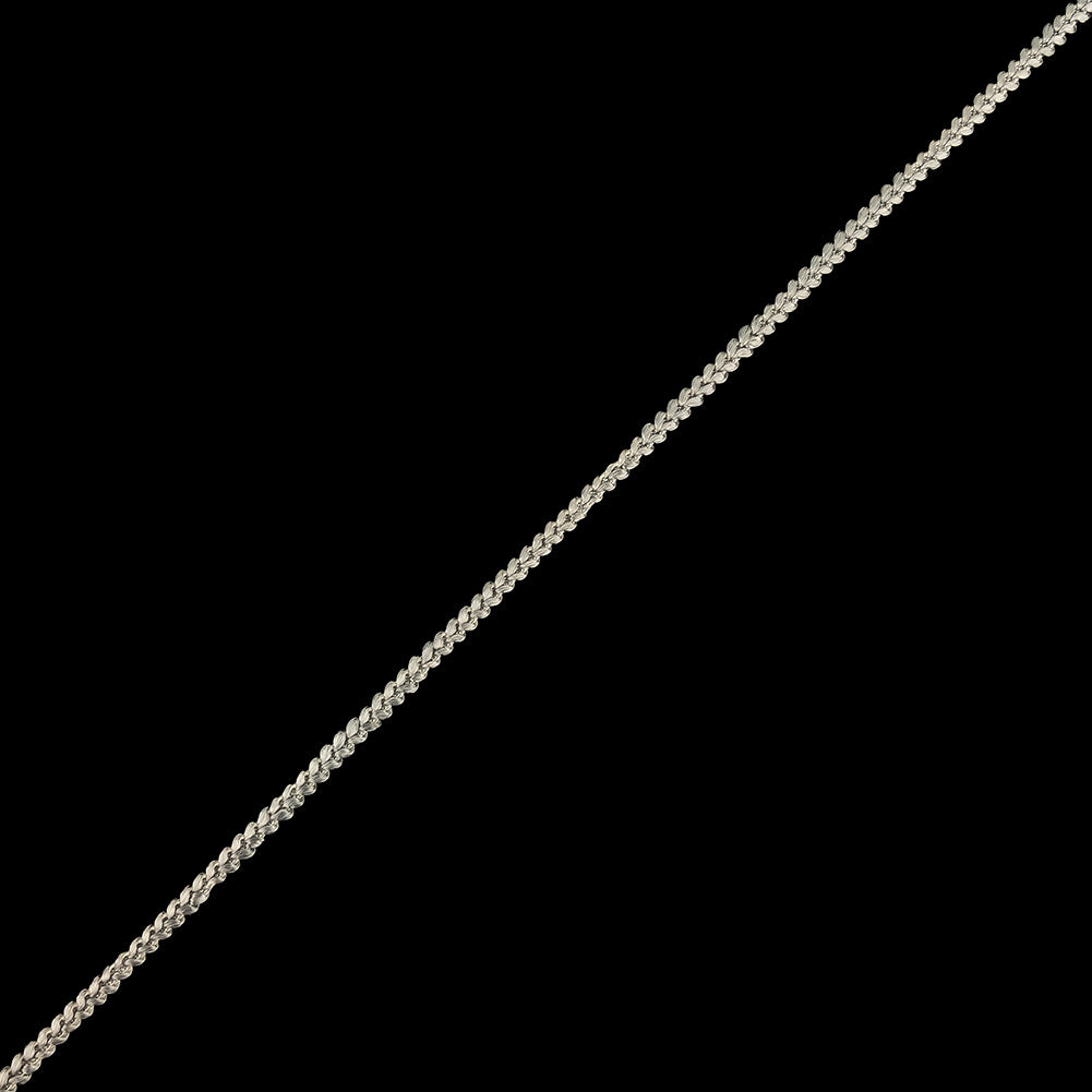 Silver Gray Cotton Blend Braided Trim - 0.1875