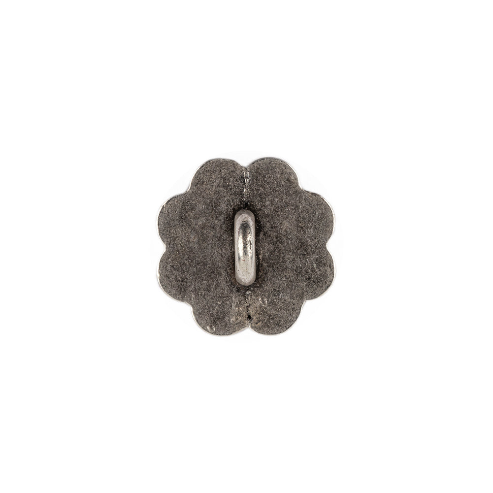 Italian Silver Oxidized Floral Shank Back Button - 24L/15mm - Joann Fabrics