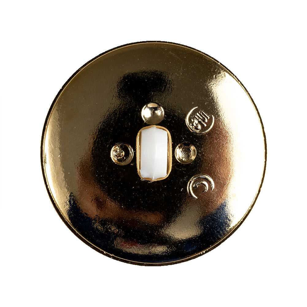 White and Gold 2-Piece Cone-Shaped Shank Back Button - 45L/29mm - Joann Fabrics