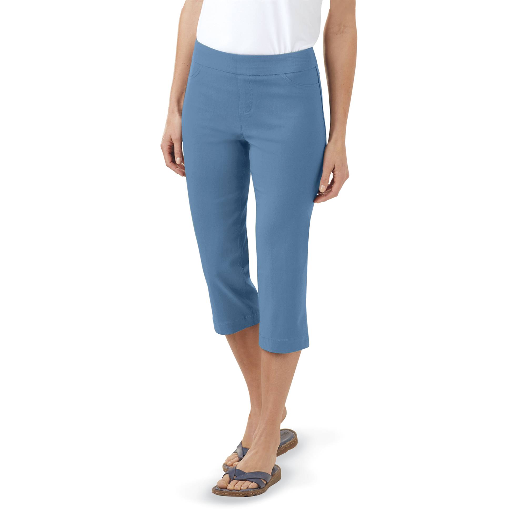 Slim-Sation Capri, Pull-On, Faux Fly, Back Pockets, Notch Detail - Northstyle Catalog