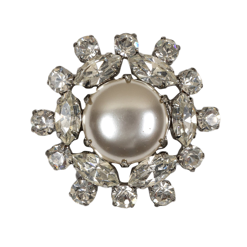 Vintage Crystal Rhinestones and Pearl Finished Open Framework Button - 55L/35mm - Joann Fabrics