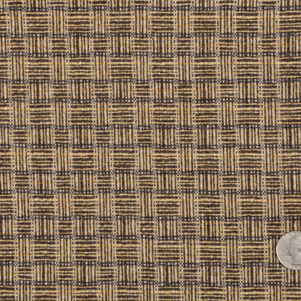 Italian Charcoal/Pastel Yellow/Off-White Checks Wool Suiting - Joann Fabrics